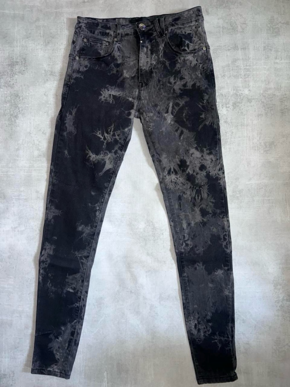 Kollar Denim Black Acid Wash Skinny Jeans Men’s